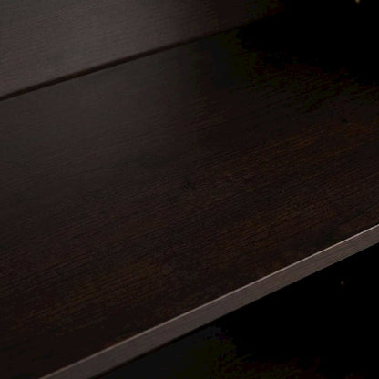 Brown 5-Shelf Bookcase with Drawer and Transitional Design