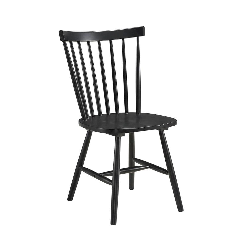 Windsor Wood Farmhouse Dining Side Chair, Black, Set of 2