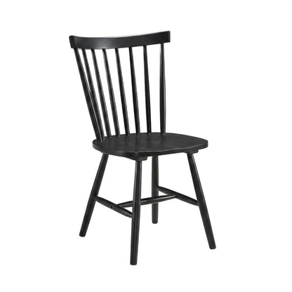 Windsor Wood Farmhouse Dining Side Chair, Black, Set of 2