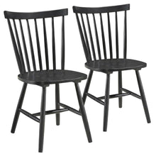 Windsor Wood Farmhouse Dining Side Chair, Black, Set of 2