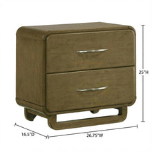 Nutmeg Bedroom Nightstand with 2 Drawers and Transitional Style