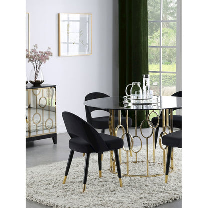 Lindsey Upholstered Dining Side Chair Black (Set of 2)