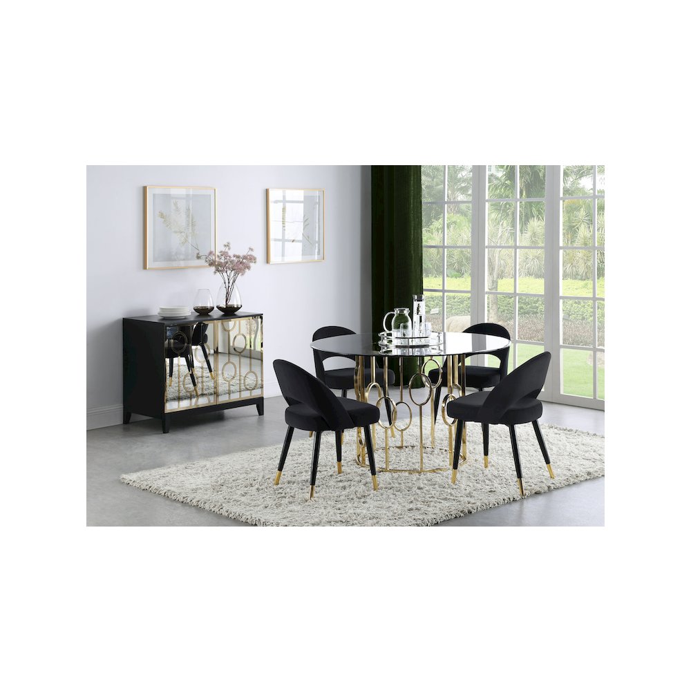 Lindsey Upholstered Dining Side Chair Black (Set of 2)