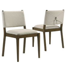 Fabric-Upholstered Dining Side Chairs, Brown, Set of 2