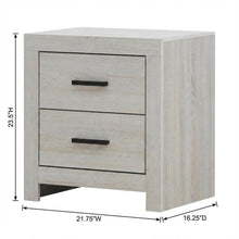 Coastal White Nightstand with 2 Drawers and Farmhouse Style