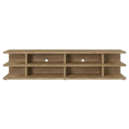 Green 78-Inch TV Stand, 2-Tier Storage, Farmhouse Design in Engineered Wood