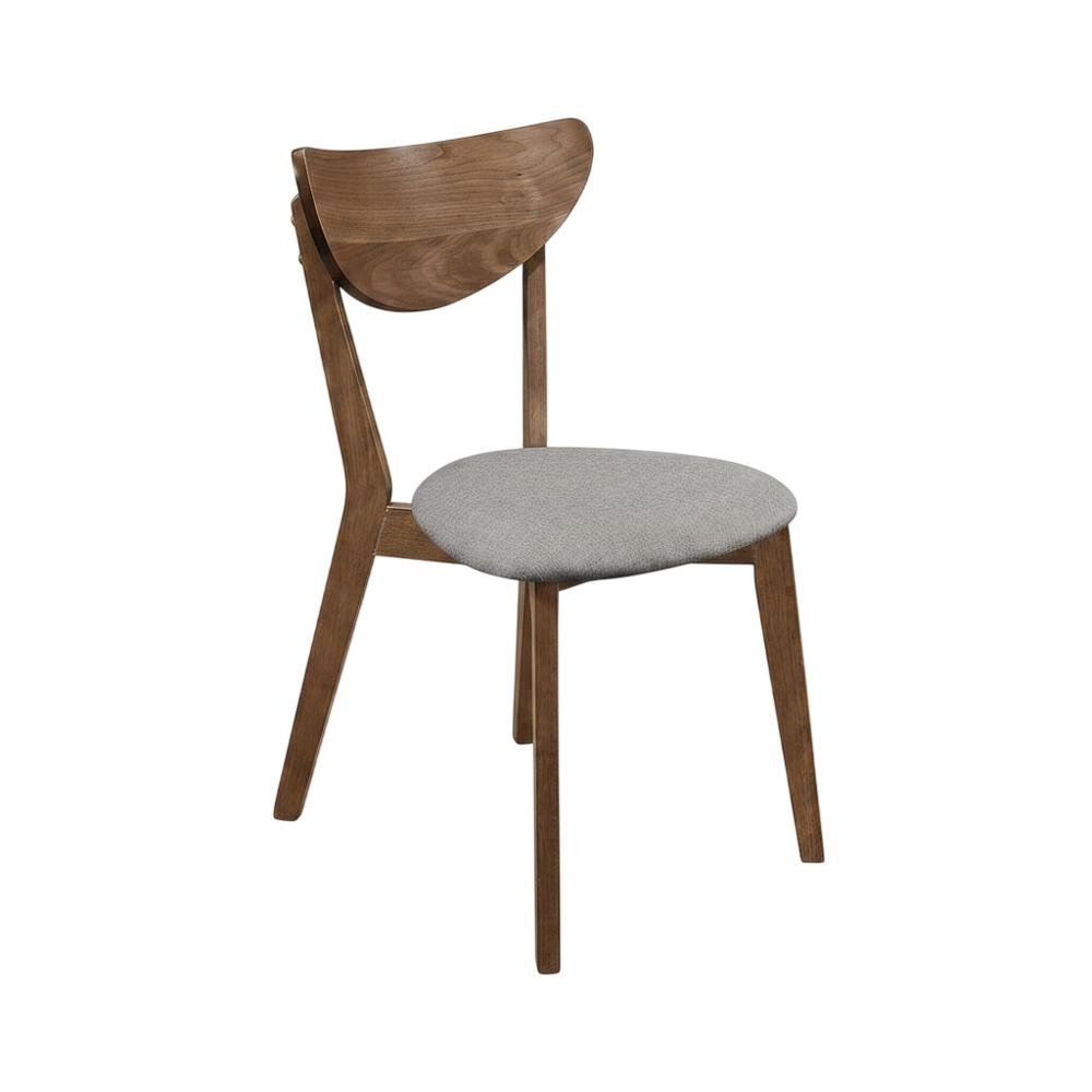 Polyester-Upholstered Mid-Century Modern Dining Chairs with Walnut Wood,Set of 2