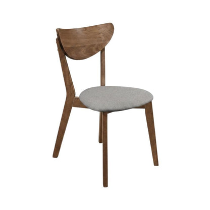 Polyester-Upholstered Mid-Century Modern Dining Chairs with Walnut Wood,Set of 2