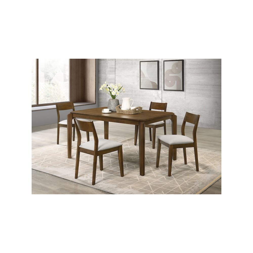 Almonte 5-piece 59-inch Rectangular Dining Set Dark Brown