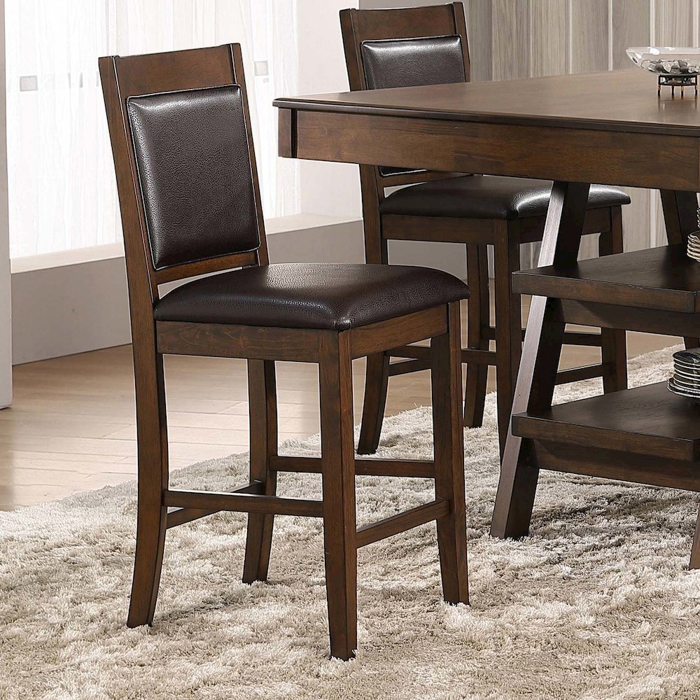 Dewey Upholstered Counter Chair Walnut (Set of 2)