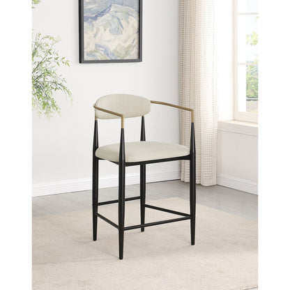 Tina Fabric Upholstered Counter Chair Beige (Set of 2)