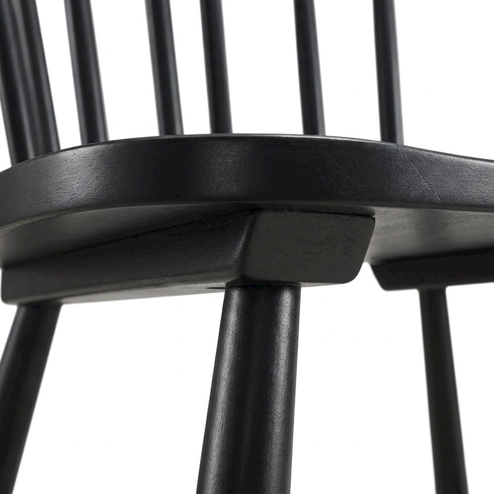 Windsor Wood Farmhouse Dining Side Chair, Black, Set of 2