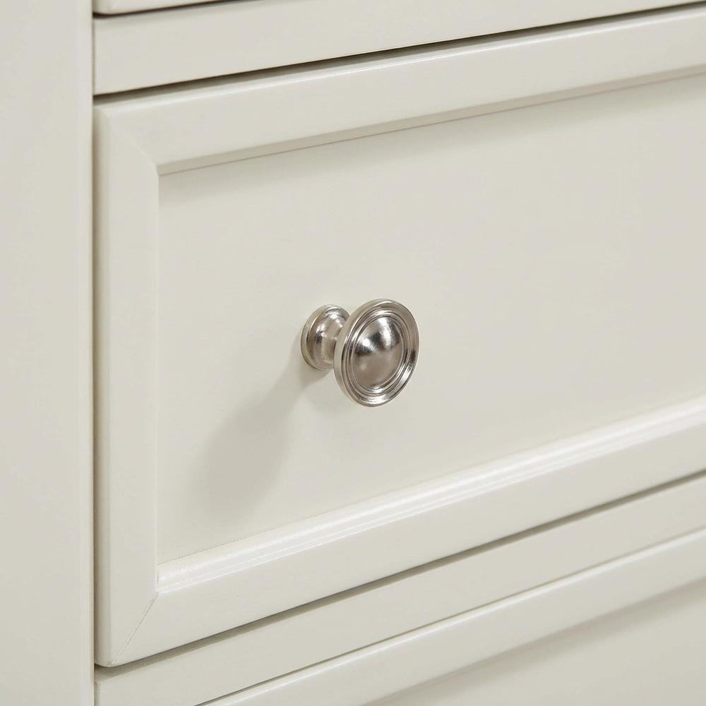 Cream White Bedroom Nightstand with 3 Drawers and Coastal Style