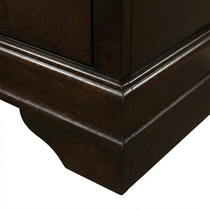 Cappuccino Nightstand with 2 Drawers in Traditional Style for Bedroom