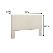 Ivory Upholstered King Panel Headboard, Polyester Fabric, Transitional Design
