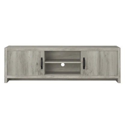 Grey Driftwood 2-Door TV Stand with Engineered Wood Construction