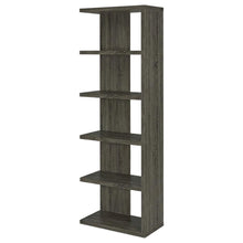 Weathered Grey 5-Shelf Bookshelf with Tipover Restraint and Transitional Style