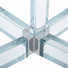 Clear Glass Top Acrylic Office Desk, Rectangular Design And Contemporary Style