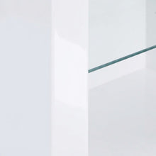 White High Gloss Media Tower With 3 Shelves, Contemporary Style
