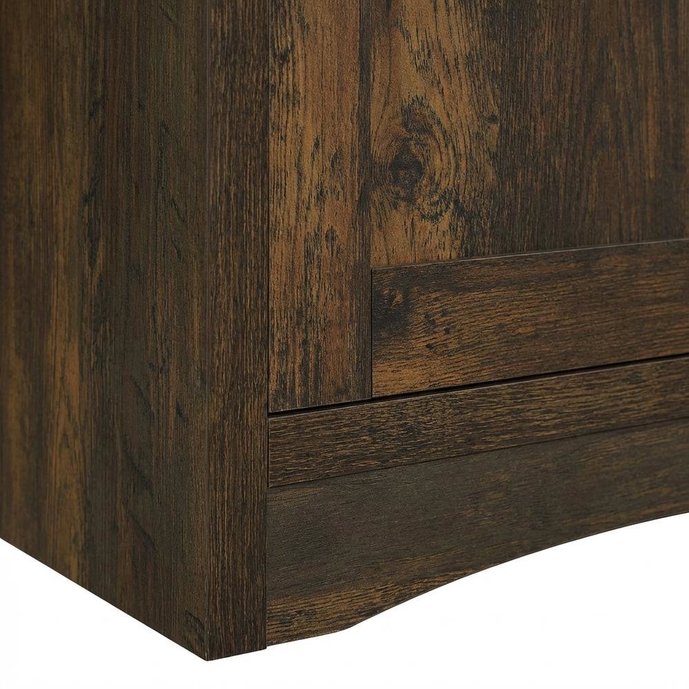 Dark Pine 3-Shelf Media Tower With Transitional Style And Tipover Restraint