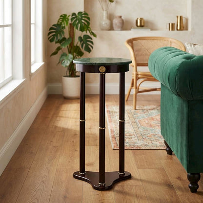 Marble Top Side Table, Green Side Table Round End Tables Living Room Accent