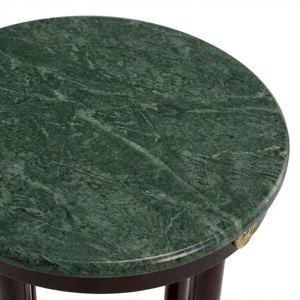 Marble Top Side Table, Green Side Table Round End Tables Living Room Accent