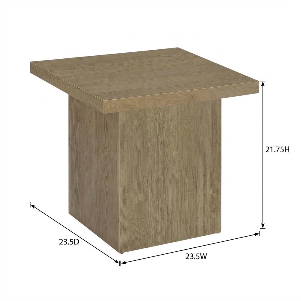 Latte, End Side Table, Square Shape, 100 lbs Weight Capacity
