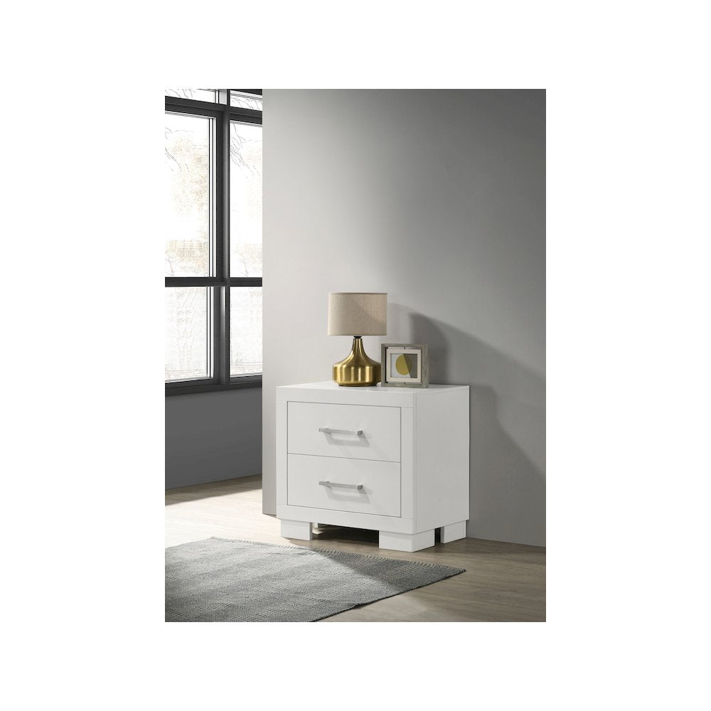 Jessica 2-drawer Nightstand Cream White