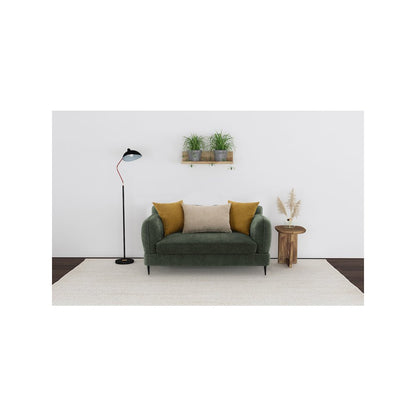 Jade Chenille Upholstered Modern Track Arm Loveseat Green