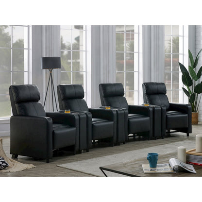 Toohey Upholstered Tufted Recliner Living Room Set Black