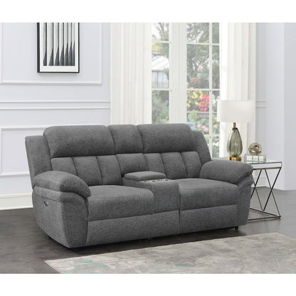 Bahrain Upholstered Power Loveseat Charcoal