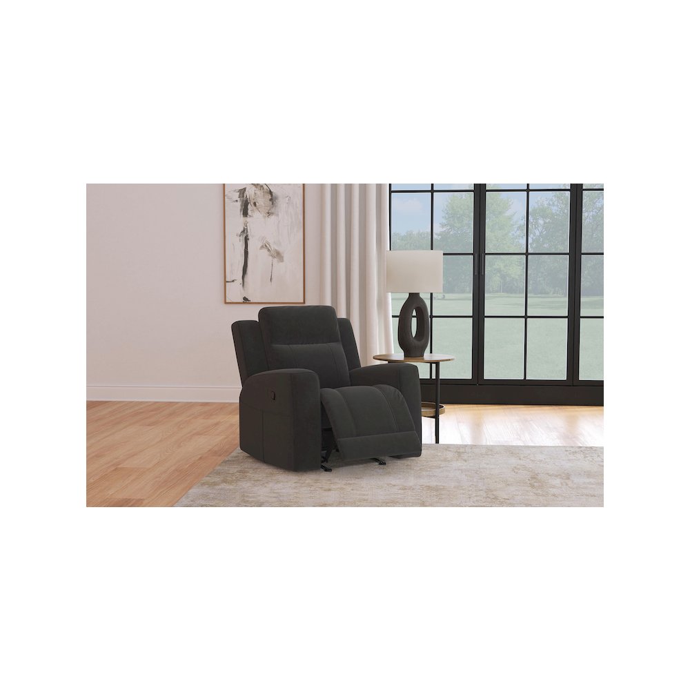 Brentwood Upholstered Recliner Chair Dark Charcoal