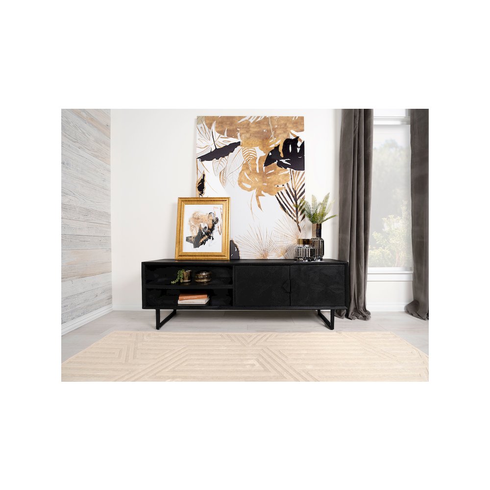 Marsden 2-door Mango Wood 70" TV Stand Charcoal Black
