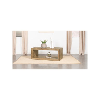 Benton Rectangular Solid Wood Coffee Table Natural