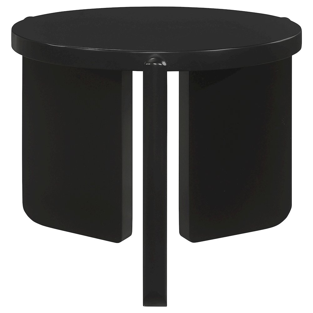 Cordova Round Solid Wood End Table Black