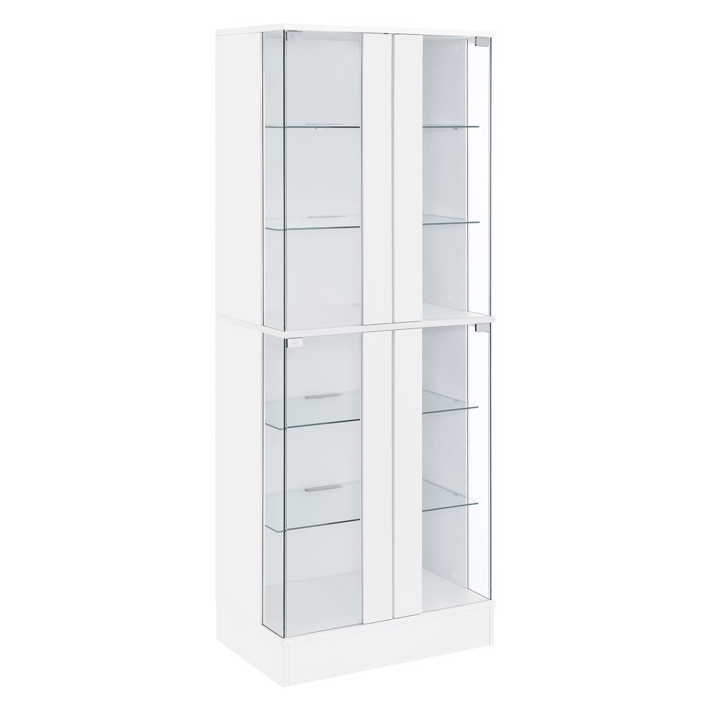 Cabra 4-door LED Curio Display Cabinet White High Gloss