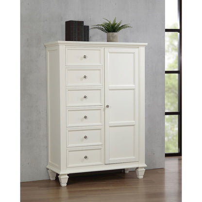 Sandy Beach 8-drawer Door Chest Cream White
