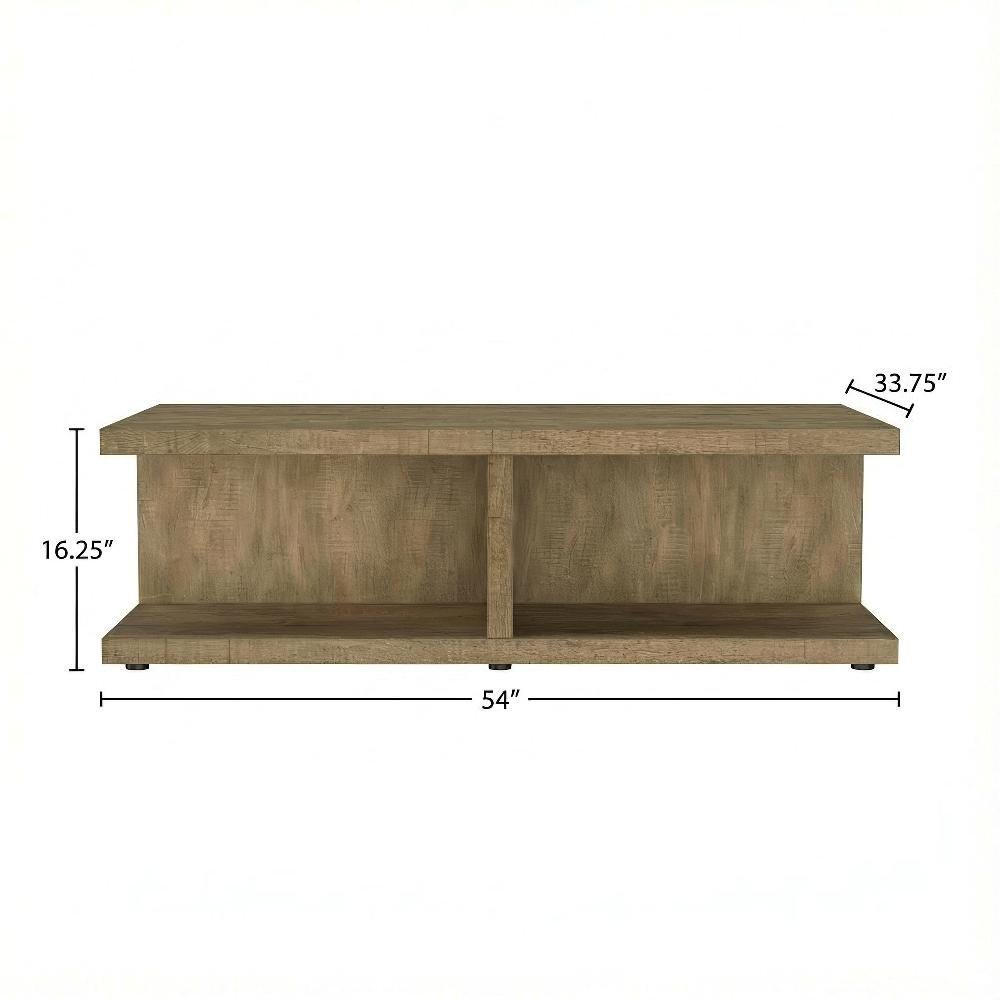 Rectangular Mango Engineered Wood Cocktail Coffee Table Rustic Design