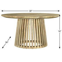 Round Mango Solid Wood Coffee Table with Durable Finish and Sturdy Construction