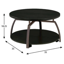 Round Dark Grey Coffee Table with Engineered Wood Top and Contemporary Design