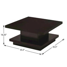 Cappuccino Square Engineered Wood Coffee Table Contemporary Design