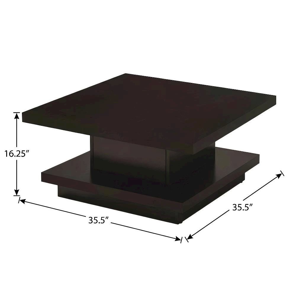 Cappuccino Square Engineered Wood Coffee Table Contemporary Design