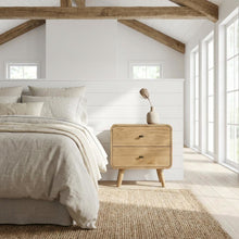 Light Ash 2-Drawer Bedside Nightstand with Modern Design