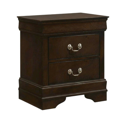 Cappuccino Nightstand with 2 Drawers in Traditional Style for Bedroom