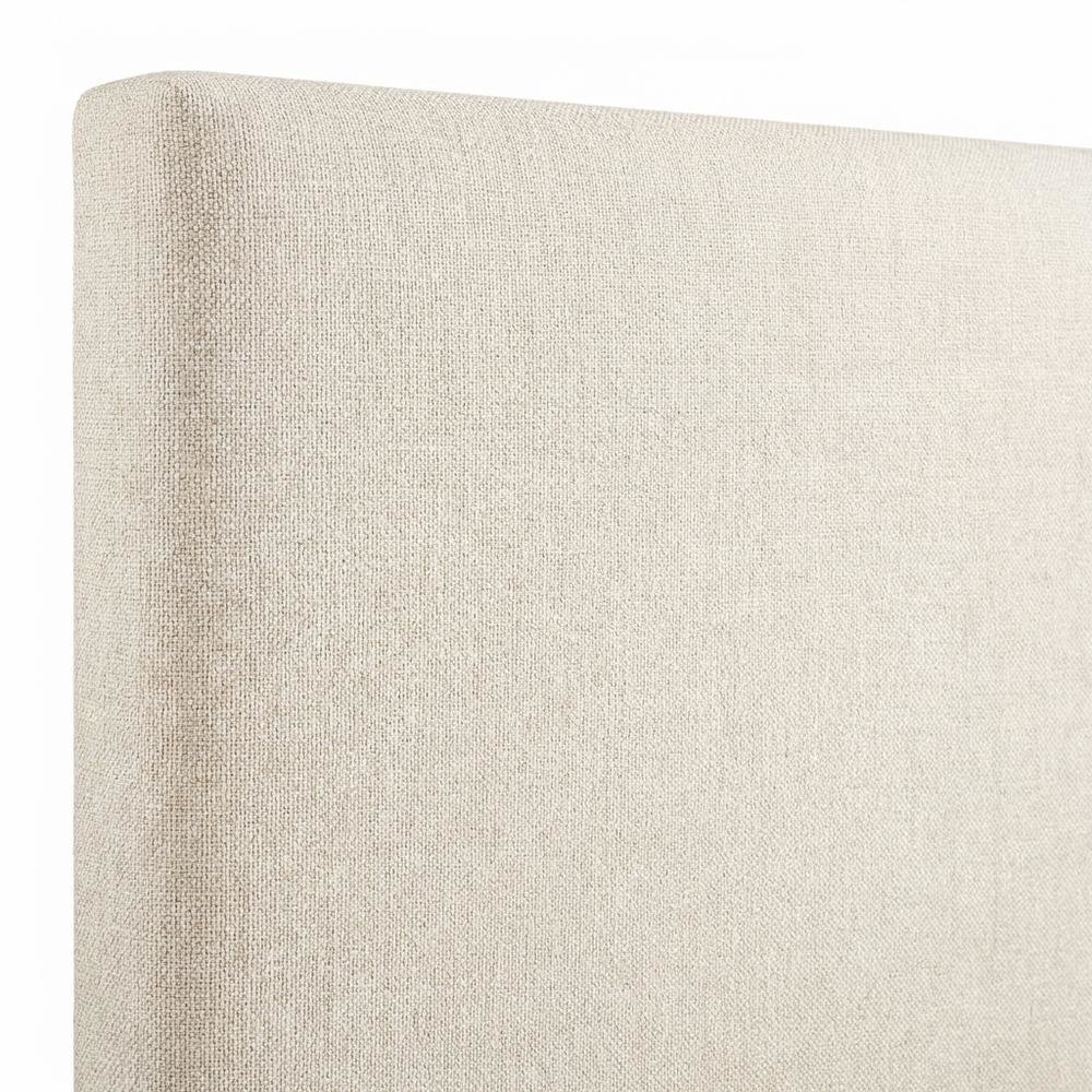 Ivory Upholstered Twin Panel Headboard, Polyester Fabric, Transitional Design