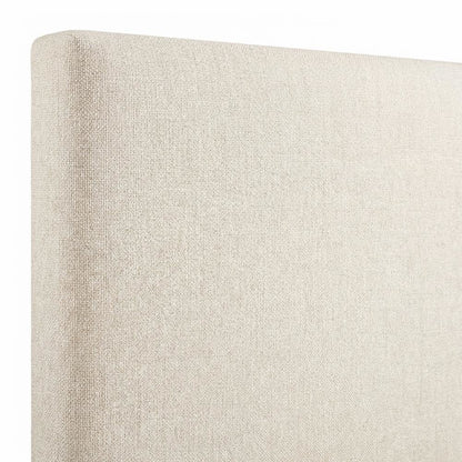 Ivory Upholstered Twin Panel Headboard, Polyester Fabric, Transitional Design