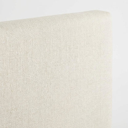 Ivory Upholstered Queen Full Panel Headboard, Polyester Fabric