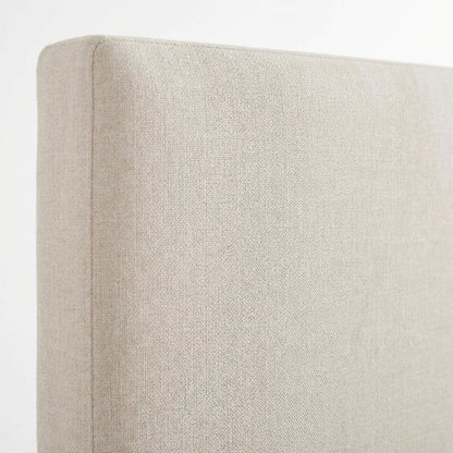 Ivory Upholstered King Panel Headboard, Polyester Fabric, Transitional Design