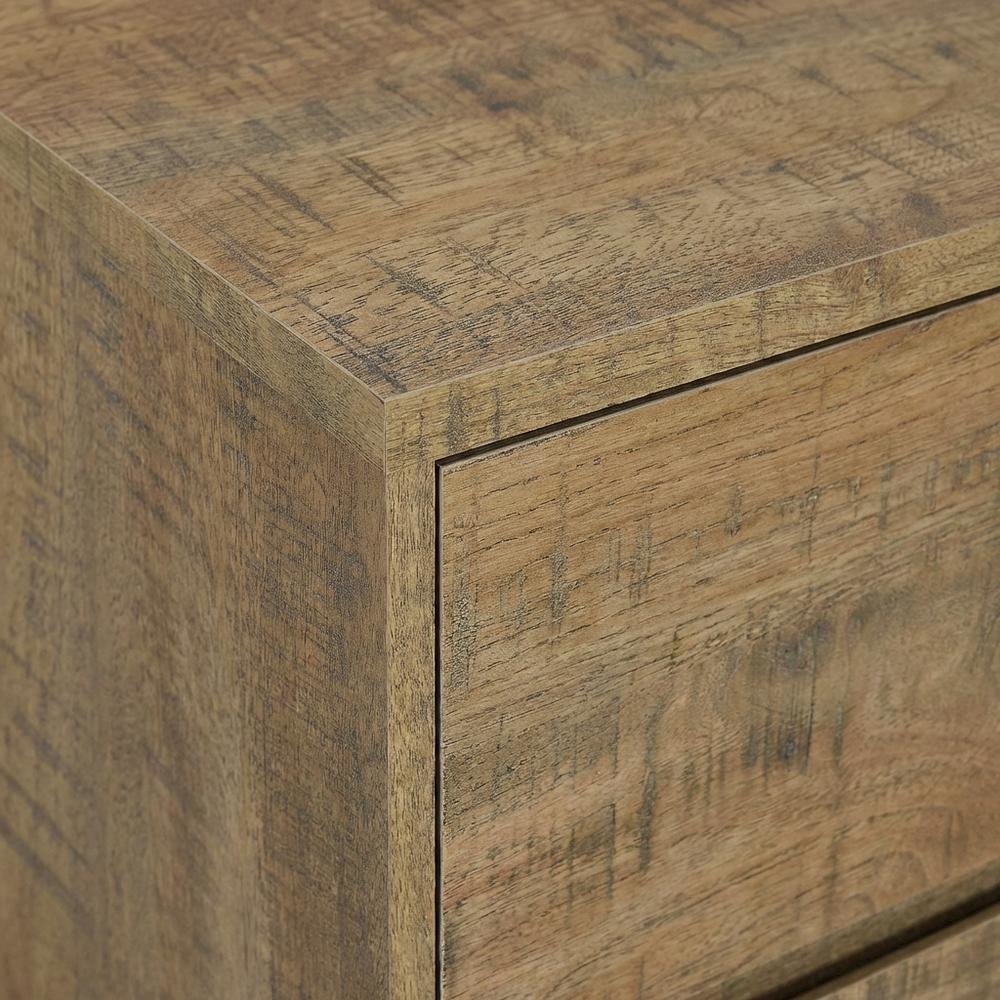 Contemporary Mango Nightstand with Led Lights and USB Port