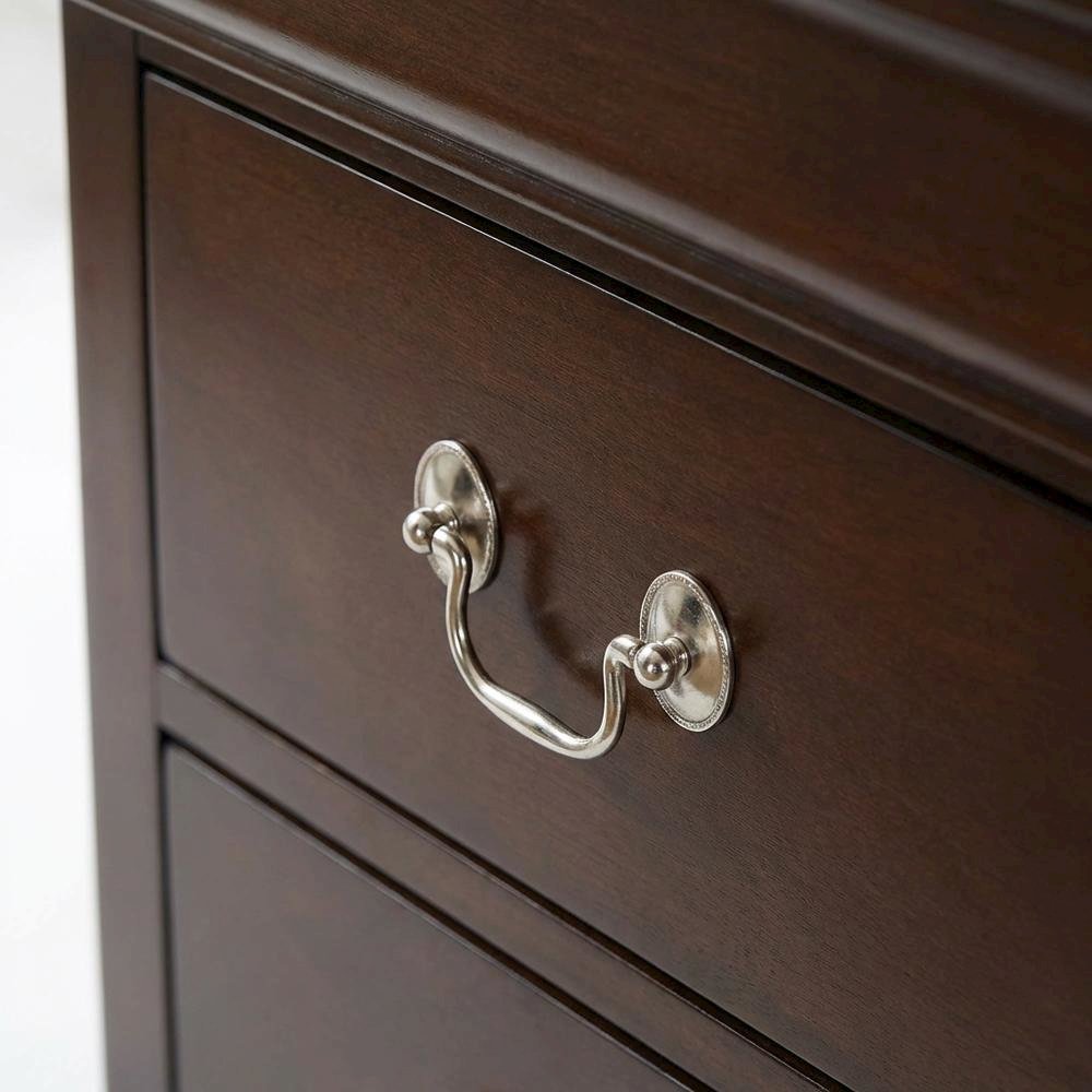 Cappuccino Nightstand with 2 Drawers in Traditional Style for Bedroom
